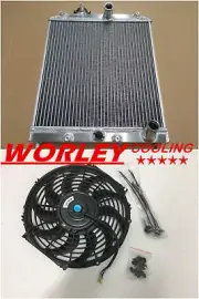 3 ROW for 1992-2000 Honda Civic EK EG D15 D16 28MM PIPE ALUMINUM RADIATOR & FAN