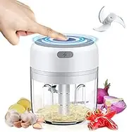 Mini Garlic Chopper, Powerful Garlic Mincer Mini Chopper Electric Food and Onion Chopper Garlic Press Small Food Processor to Chop Fruits Vegetables Garlic Onion for Cocina Accesorios (white)