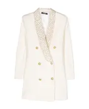 Balmain Kids Embellished Double-Breasted Blazer 13Y White