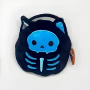 New Squishmallows Stump Skeleton Treat Pail Bag Halloween Blue Cat 12in With Tag