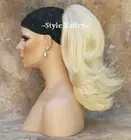 Light Blonde Ponytail Straight/Wavy Reversible Drawstring Extension Hair Piece
