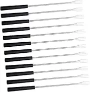 LALADEFIEE 12Pcs Stainless Steel Fondue Forks Chocolate Cheese Forks with PP Handle Lightweight Kitchen Tool for Fondue Parties Fruit Dipping Housewarming Celebrations