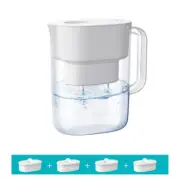 Waterdrop Lucid 10-Cup Water Filter Pitcher, NSF Certified, with 4 Filter, White