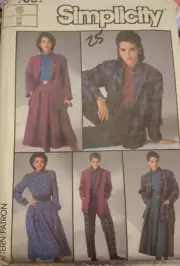 SIMPLICITY (1986) Pattern 7687 Misses' blouse, skirt, pants & lined jacket UC/FF