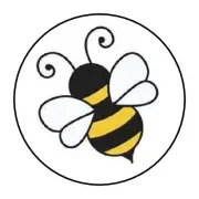 30 bumble bee stickers envelope seals 1.5" round