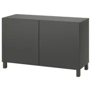 BESTÅ storage combination with doors, dark grey/Lappviken/Stubbarp dark grey, 120x42x74 cm