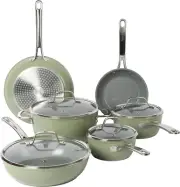 Non Stick Cookware Kitchen Essentials PFA Free Non-Toxic Titanium Ceramic 10 Pc