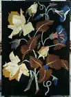 24" x 16" black marble table top coffee center inlay malachite decor wall panel
