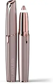 Finishing Touch Flawless Eyebrow Hair Trimmer - No redness, Nicks, or Cuts - 18K Karat Gold Plated - Built-in LED Light - Painlessly Removes Unwanted Brow Hair - Hair Removal - Blush