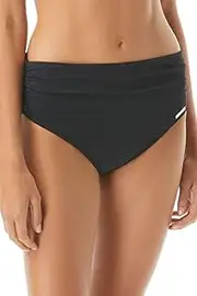 [Vince Camuto] Women's Convertible High Waist Bikini Bottom Swimsuit, BLACK, SMALL