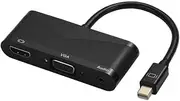 Replacement 2 in 1 Mini Displayport to HDMI VGA 3.5 Audio Splitter Adapter 1 in 2 Out 4K30HZ Compatible Laptop Host Graphics Card Mini DP External HDMI Monitor TV Projector Cable Converter