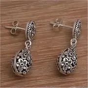 [FnnEmg] Earrings Vintage Oval Red Cubic Zirconia Ear Clip Earrings for Women Trendy Ethnic Style No Piercing Women's Earrings Wedding Jewelry Ear Clip (Size : Style 2)