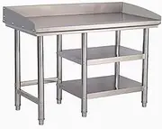 GUAWJRZDP Stainless Steel Prep Table, Kitchen Catering Table, Heavy Duty Prep Worktabl with Baffle, Commercial Work Table for Kitchen Restaurant(L110xW50cm/43.3x19.6in)