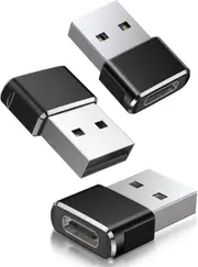 3 Pack USB A 3.0 to USB C Adapter Charger Converter for Apple Watch Ultra iWatch, iPhone, AirPods, iPad Air, Samsung Galaxy - Black