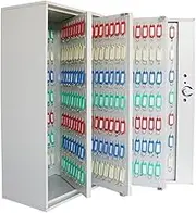 Portable Storage Steel Wall Mounted Key Cabinet - 300 Position Lock Box with Safety Lock & Key Tags - Secure Storage Solution for Home, Office & Business - Durable Silver Finish
