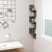 Wall Corner Shelf Grey 20x20x127.5 cm Engineered Wood Wall Furniture