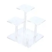 Clear Perfume Stand with 4 Tiers for Decoration Sturdy Figures Display Riser