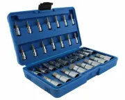 32pc SAE & Metric Socket Set Standard Allen 1/4" 3/8" 1/2" Master Hex Bit Set