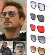 Tony Stark Edith Marvel Avengers Iron Man Square Metal Frame Sunglasses Glasses