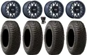 KMC Technic 15" Wheels Blue 30" BFG KM3 Tires Polaris Ranger XP 9/1K