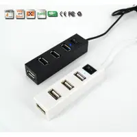 在飛比找ETMall東森購物網優惠-USB HUB分線器一拖四 黑白色HUB帶開關4口USB2.