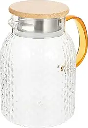 Cabilock Glass Water Pitcher with Pitcher Lid Cold Kettle Leak-Proof Large Capacity Perfect for Fridge Door