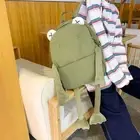 Canvas Frog School Bag Frog Shape Canvas Backpacks 2024 Green Backpacks Female
