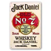 2x Tin Sign Whiskey Jack Daniel Old No 2 Sour Mash Rustic Look Drink Bar