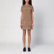 [Prada] Camel-coloured cashmere short dress 40 IT Brown