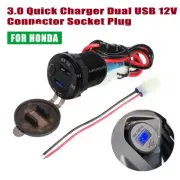 For Honda NX400/500 CB500X 3.0 Quick Charger Dual USB 12V Connector Socket Plug