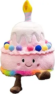 Singing Birthday Cake - Cake Toy Candles, Plush Toy Singing Pillow | Musical Plush Toy, Shaped Doll with Happy Birthday Song, Plush Toy Pillow, Small Shaped Plush for Boys Girls
