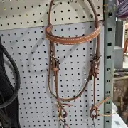 Cowboy Tack Browband Headstall W/ Twisted Dog Bone Gag Bit