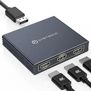 DisplayPort to HDMI Splitter for Multi Monitor Adapter, 4K @ 60Hz DisplayPort Splitter 1 in 3 Out for 3 Monitor HDMI Support Extended Mode on Windows Compatible with DP 1.2 1.4 Devices