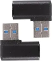 CHICAMPERA 2Pcs Converter Adapter Male to Female Right Angle USB Adapter for Laptop Fast Charging Data Transfer Compatible with Phones Tablets