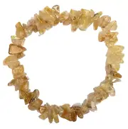 GOLDEN RUTILATED QUARTZ Gemstone Chip Bracelet - Activation of Higher Mind