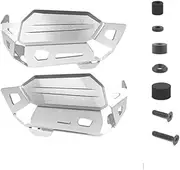 Motorcycle Cylinder Head Engine Guard Protector Cover Compatible with BMW RnineT Pure R Nine T Scrambler 2020 2021 2022 -(Silver-Silver)