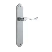 Iver Stirling Door Lever Handle on Shouldered Backplate Brushed Chrome