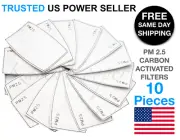 10 Pack PM2.5 Activated Carbon 5 Layer Face Mask Replacement Filters US Seller