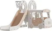 Little Riders Australia Smile Bus Slide indoor and outdoor kids activity center - Beige