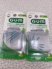 2 GUM Proxabrush TIGHT Go Betweens Refills NEW & SEALED #414 8 Per Box