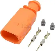 BIZOCA 2P 8K0973702C 6X0973802C Auto Ignition Coil Sealed Wire Socket 1-966701-4 Car AC Assembly Water Temperature Sensor Plug(1x Male Orange)