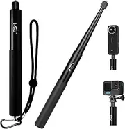 HSU 59”/150cm Invisible Selfie Stick, Extension Monopod Pole for Insta360 ONE X4, X3, X2, X, Insta360 ONE R, RS, GoPro, DJI Action Camera