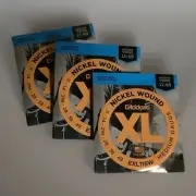 D'Addario EXL115w Nickel Wound Guitar Strings, 11-49 gauge wound 3rd 3 pks