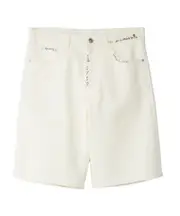 Marni Logo Patch Denim Shorts IT40 White