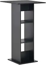 Black Bar Table - 60x60x110 cm Wood Dining Table for Kitchen, Dining Room - Farmhouse Style, Dinner & Mesa Table Set