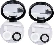 [OATIPHO] 2Pcs Creative Lens Storage Container Black Lens Box for Students and Portable and Durable for Travel and Outdoor Activities Compact Design for Easy Carrying and Organization