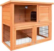 Chicken Coop Wooden Rabbit Hutch Bunny Cage Rabbits Wood Pet House Run Cages