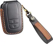 KUNIO Personalised Key Fob Key Case Fits Toyota Yaris Cross Yaris Hybrid Rav4 Aygo GR CHR Corolla 2020 2021 2022 2023 Leather Car Key Case Protection