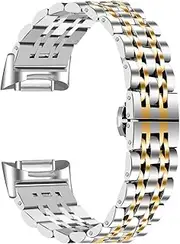 Gimuk Straps Compatible with Fitbit Charge 6 Strap for Women Men, Metal Stainless Steel Replacement Watch Band Strap Business Wristband Bracelet for Fitbit Charge 6/Charge 5