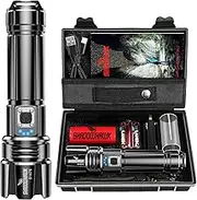 LED Torch Rechargeable Flashlight with High Lumens, Shadowhawk 20000 Lumen XHP70.2 Super Bright Torch, High Powered Torches, Powerful Handheld Tactical Flashlight for Emergency Camping Hiking Gift